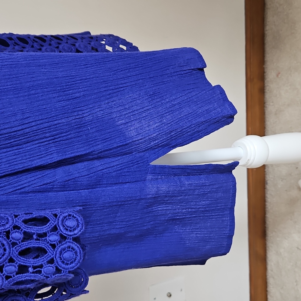 La Blanca M/L Swim Coverup Purple Embroidered Trim Beach Vacation Resortwear - Picture 6 of 9